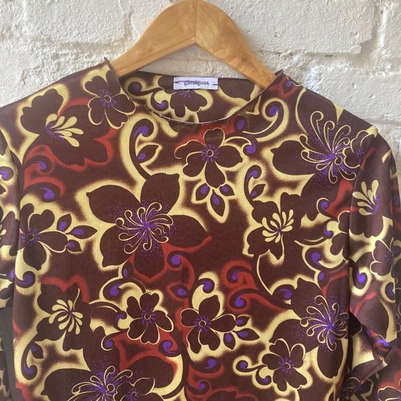 NWT ~ GIMAGUAS Funky Brown Jersey "Turtleneck" ~ Size L - Picture 3 of 9